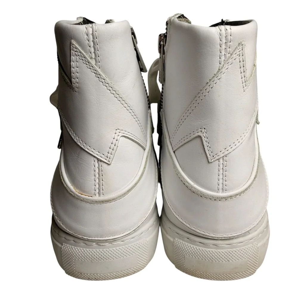 Zadig & Voltaire High Flash Lightning Bolt Leather High Top Sneakers EU 38 - Picture 6 of 16